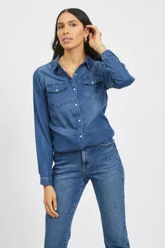 Женская джинсовая рубашка Vila, синий