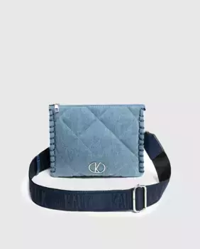 Женская джинсовая сумка через плечо с прострочкой и регулируемой ручкой Kalk, синий