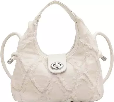 Женская джинсовая сумка-портфель Verdusa с потертой отделкой, сумка-хобо, белый