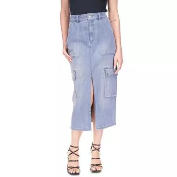 Женская джинсовая юбка-карго с карманами MICHAEL Michael Kors, цвет blue vintage wash