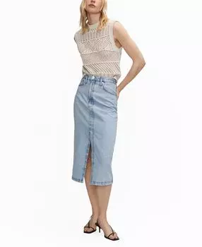 Женская джинсовая юбка-миди MANGO