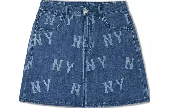 Женская джинсовая юбка MLB, Индиго