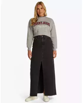 Женская джинсовая юбка с эффектом потертости Tommy Jeans, черный