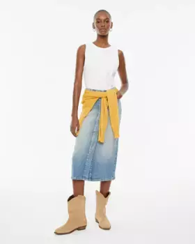 Женская джинсовая юбка с застежкой на пуговицы спереди System Action, синий индиго