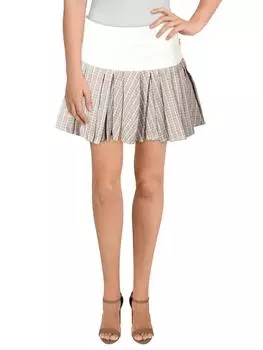 Женская фактурная юбка в складку с пряжкой endless rose, серый/белый