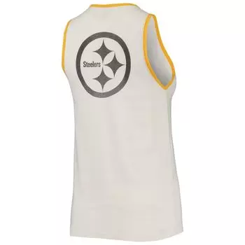 Женская фаст-фуд белая/золотая майка Pittsburgh Steelers Throwback в стиле поп с овальным вырезом и воротником