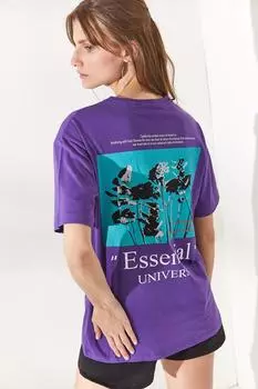 Женская фиолетовая футболка Essential с принтом спереди и сзади Olalook, фиолетовый