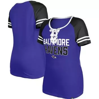 Женская фиолетовая футболка New Era Baltimore Ravens со шнуровкой реглан New Era