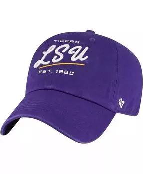 Женская фиолетовая регулируемая шапка LSU Tigers Sidney Clean Up '47 Brand, фиолетовый