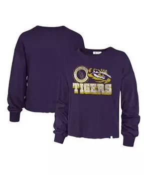 Женская фиолетовая рваная футболка с длинным рукавом LSU Tigers Bottom Line Parkway '47 Brand, фиолетовый