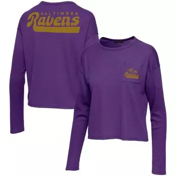 Женская фиолетовая термофутболка с длинными рукавами и карманами Baltimore Ravens Junk Food
