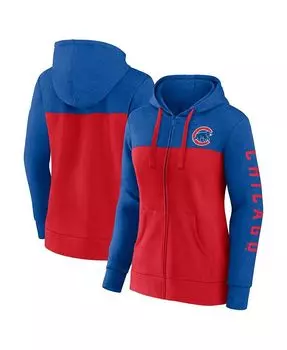 Женская фирменная красная толстовка с капюшоном и молнией во всю длину Chicago Cubs City Ties Fanatics, синий