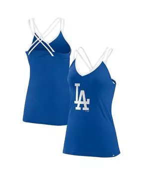 Женская фирменная майка Royal Los Angeles Dodgers Barrel It Up с V-образным вырезом и перекрестной спиной Fanatics
