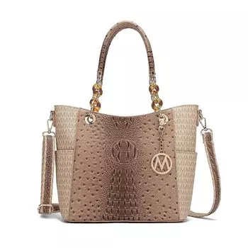 Женская фирменная сумка-тоут Miriam из веганской кожи MKF Collection от Mia K, бежевый