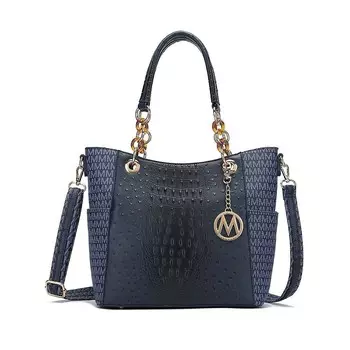 Женская фирменная сумка-тоут Miriam из веганской кожи MKF Collection от Mia K, темно-синий
