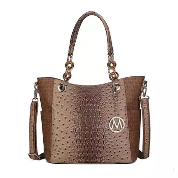 Женская фирменная сумка-тоут Miriam из веганской кожи MKF Collection от Mia K, цвет Tan