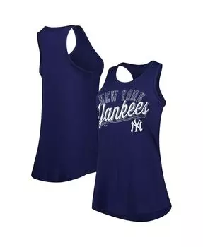 Женская фирменная темно-синяя майка New York Yankees Simplicity Swing Racerback с овальным вырезом на бретелях Fanatics, темно-синий