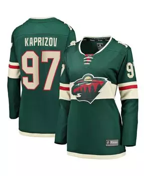 Женская фирменная зеленая майка игрока Кирилла Капризова Minnesota Wild Home Premier Breakaway Player Fanatics, зеленый
