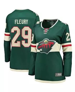 Женская фирменная зеленая майка игрока Marc-Andre Fleury Minnesota Wild Home Premier Breakaway Player Fanatics, зеленый