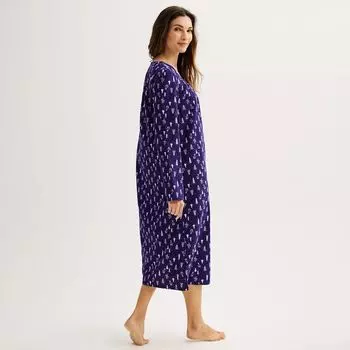 Женская фланелевая длинная ночная рубашка Croft & Barrow с длинными рукавами Croft & Barrow