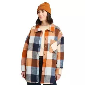 Женская фланелевая рубашка из 100% хлопка в клетку и оранжевым карманом Timberland