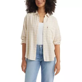 Женская фланелевая рубашка на пуговицах Levi's Henri, цвет Neutral Plaid