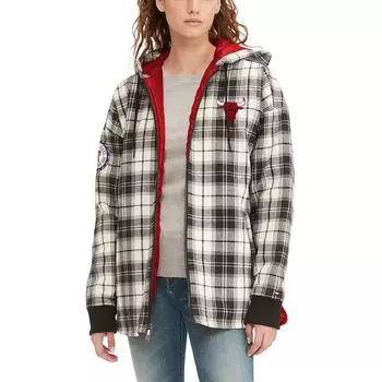 Женская фланелевая толстовка с молнией во всю длину Tommy Jeans черного/кремового цвета Chicago Bulls Molly