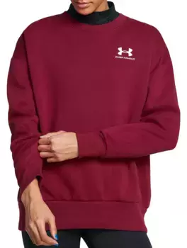 Женская флисовая футболка оверсайз Under Armour Icon, цвет Cardinal/White