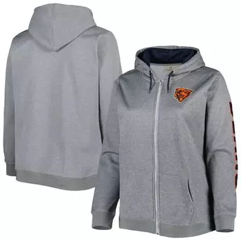 Женская флисовая куртка с капюшоном и молнией во всю длину, темно-серый Chicago Bears Fanatics