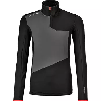 Женская флисовая легкая рубашка с воротником на молнии и длинными рукавами Ortovox, черный