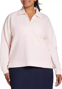 Женская флисовая рубашка-поло для гольфа Walter Hagen Johnny Collar, розовый