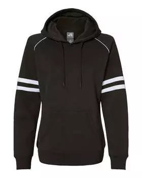 Женская флисовая толстовка с капюшоном и кантом из университетского хлопка J. America, черный