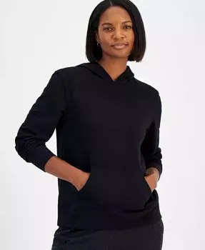 Женская флисовая толстовка с карманами-кенгуру ID Ideology, черный