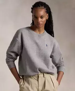 Женская флисовая толстовка с круглым вырезом Polo Ralph Lauren, серый