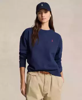 Женская флисовая толстовка с круглым вырезом Polo Ralph Lauren, синий