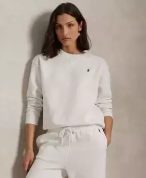 Женская флисовая толстовка с круглым вырезом Polo Ralph Lauren, белый