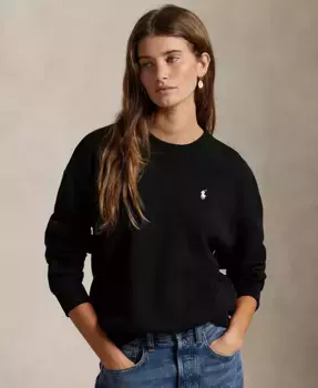 Женская флисовая толстовка с круглым вырезом Polo Ralph Lauren, черный