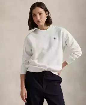 Женская флисовая толстовка с круглым вырезом Polo Ralph Lauren, белый
