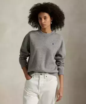 Женская флисовая толстовка с круглым вырезом Polo Ralph Lauren, серый