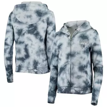 Женская флисовая толстовка с молнией во всю длину New Era Navy Dallas Cowboys Tie Dye New Era