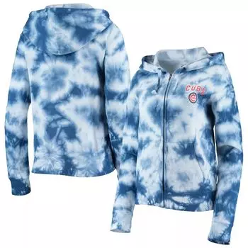 Женская флисовая толстовка с молнией во всю длину New Era Royal Chicago Cubs Tie-Dye New Era