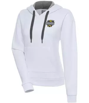 Женская флисовая толстовка Victory Victory национальных чемпионов Антигуа NCAA Michigan Wolverines 2023 Antigua, белый