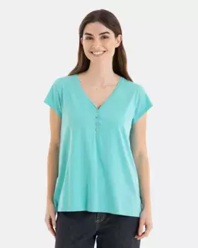 Женская футболка 100% хлопок с коротким рукавом Massana, бирюзовый