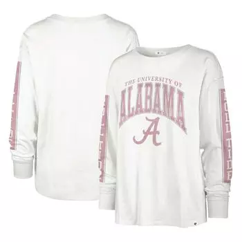 Женская футболка '47 White Alabama Crimson Tide Statement SOA 3-Hit с длинными рукавами