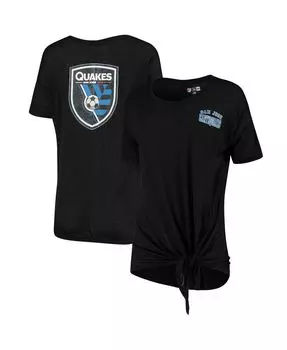 Женская футболка 5th and Ocean by Black San Jose Earthquakes Slub с овальным вырезом New Era, черный