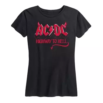 Женская футболка ACDC Highway To Hell с рисунком Licensed Character, черный