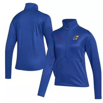 Женская футболка adidas Royal Kansas Jayhawks 2023 Sideline AEROREADY с половиной молнии реглан adidas