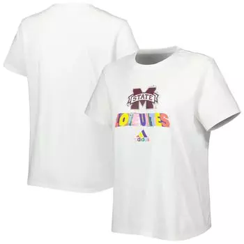 Женская футболка adidas White Mississippi State Bulldogs Fresh Pride adidas