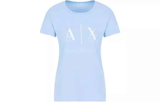 Женская футболка AE SS24 с заниженной линией плеча ARMANI EXCHANGE, черный