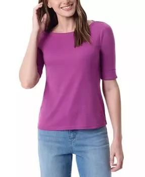 Женская футболка Alanis с вырезом-лодочкой и рукавами до локтя Gloria Vanderbilt, фиолетовый